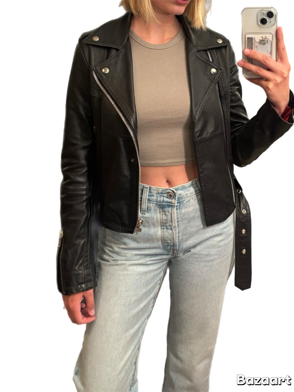 Black Genuine Leather Biker Jacket